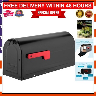 Durable Black Mailbox with Rust-Resistant Finish - Classic Design, 837 Cubic In.