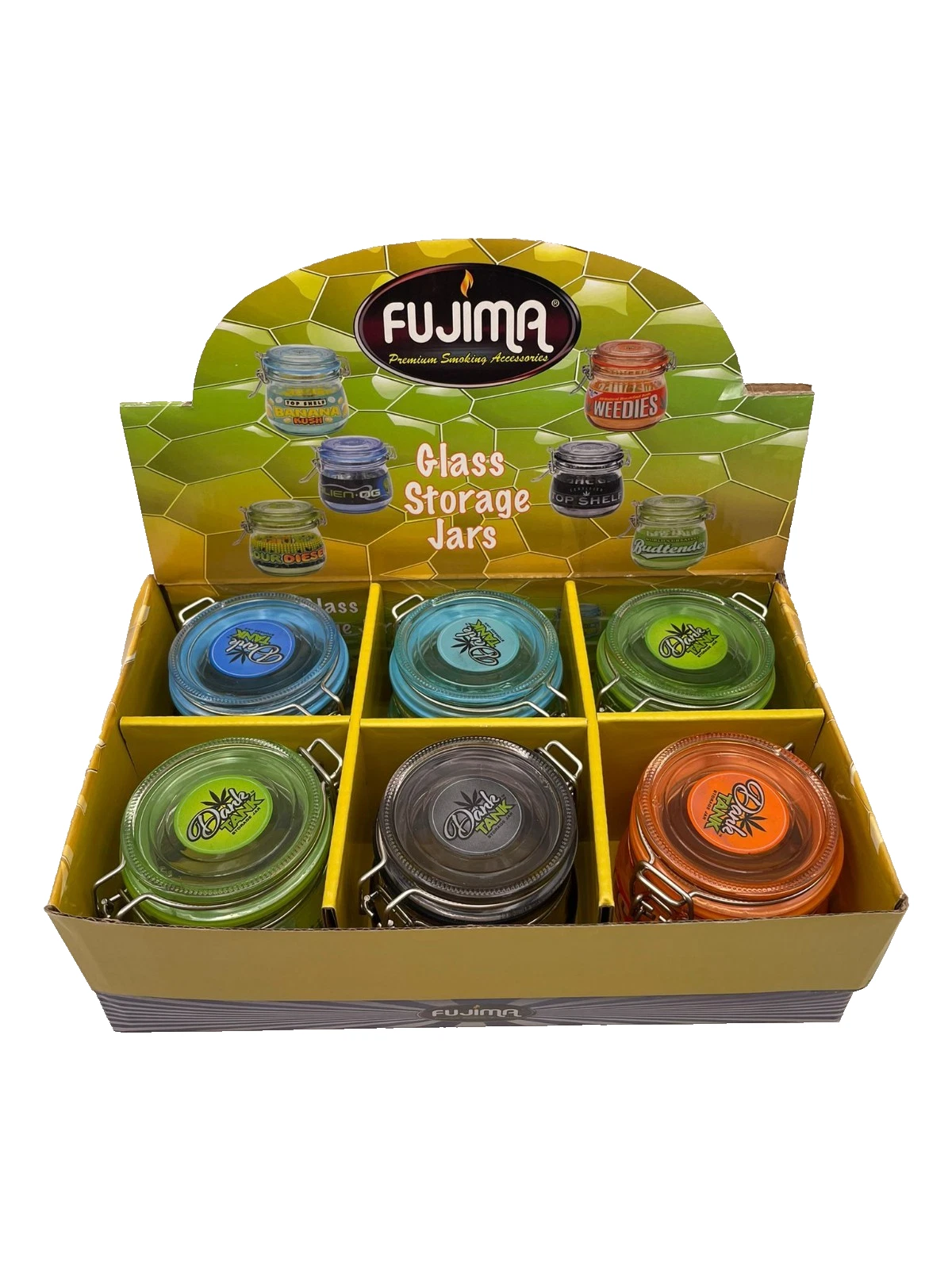 FUJIMA Glass Stash Storage Jars 150ML – 6CT Display - FREE SHIPPING