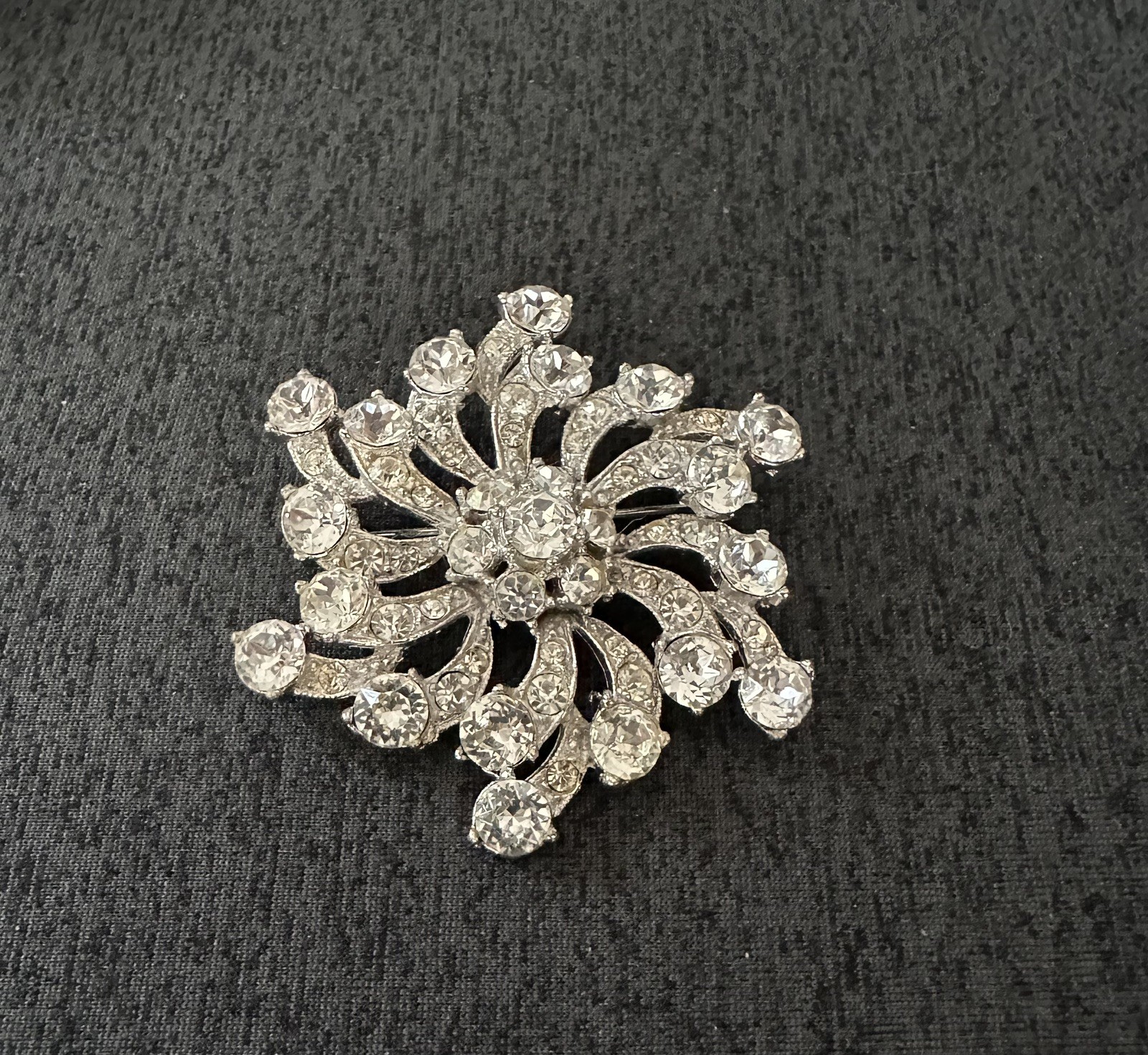 Vintage BOGOFF Rhinestone Brilliant Clear Pinwhee… - image 1