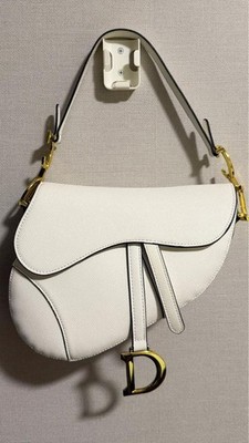 Christian Dior Saddle bag Handbag Leather White Women's Auth