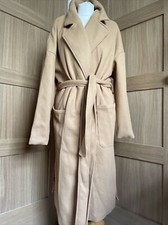 Shein Curve, Ladies Camel Colour Wrap Style Long Coat, Size 2xl, Chest 54"