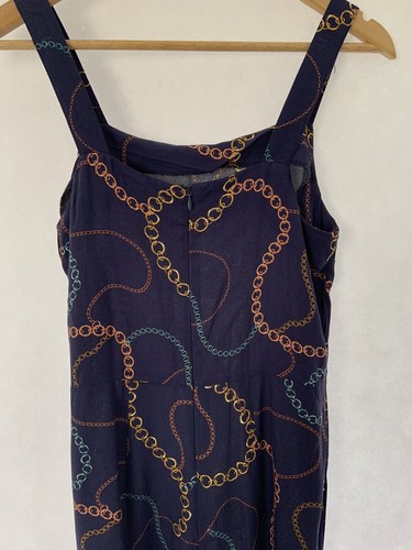 Women's Navy Rope Print Viscose Playsuit Size 10 - Picture 7 of 11
