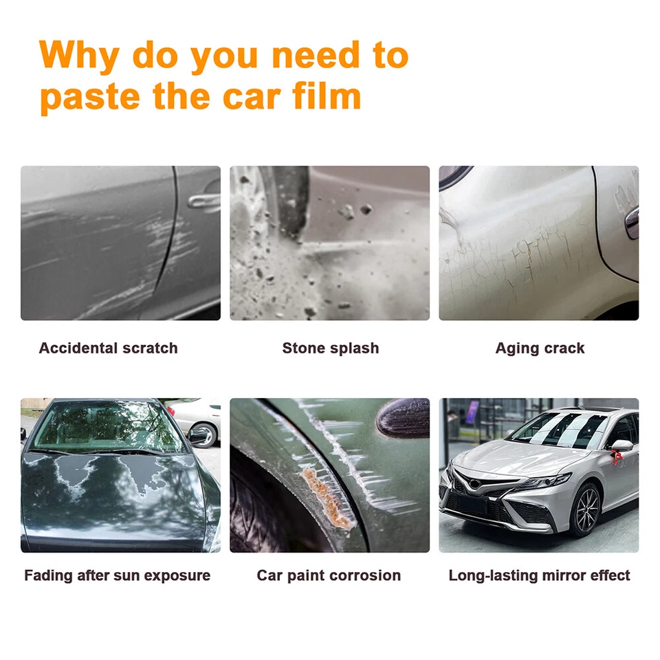 Película de protección de pintura precortada para puertas de automóviles PPF TPU para Toyota Camry SE XSE 2021-2024 Foto 4 de 4