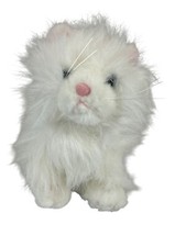 GANZ White Persian Cat 10" Plush Webkinz Pink Bow Long Hair