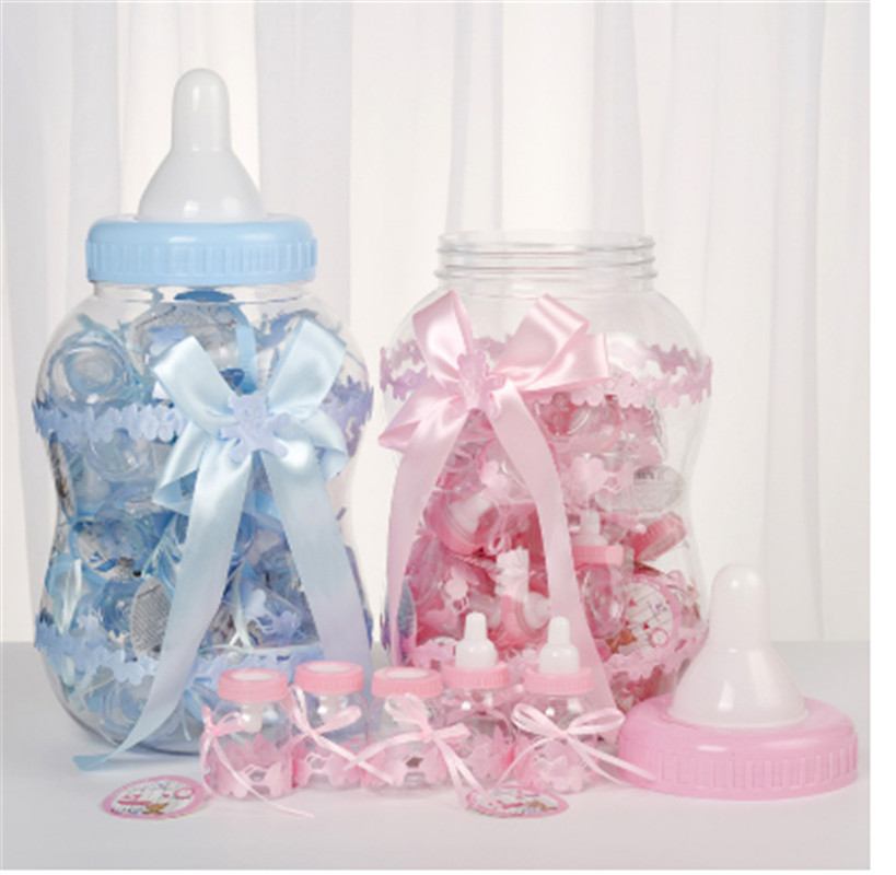 Baby Shower Decorations 35cm Large Baby Bottle Gift Box Baby Candy Box  Packing