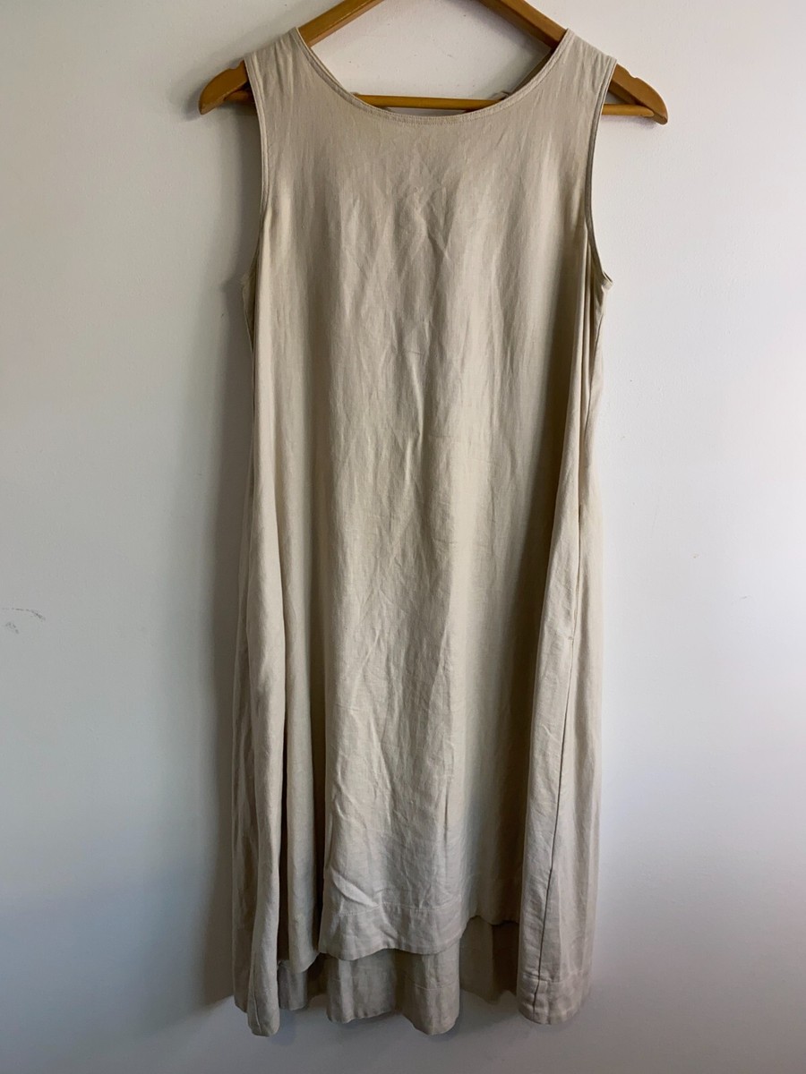 womens midi linen dresses Linen Button-Down Midi Dress main image 1
