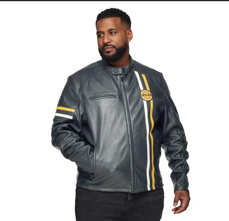 Indian Motorcycle Men's Cafe Leather Jacket Black 2833370 | eBay