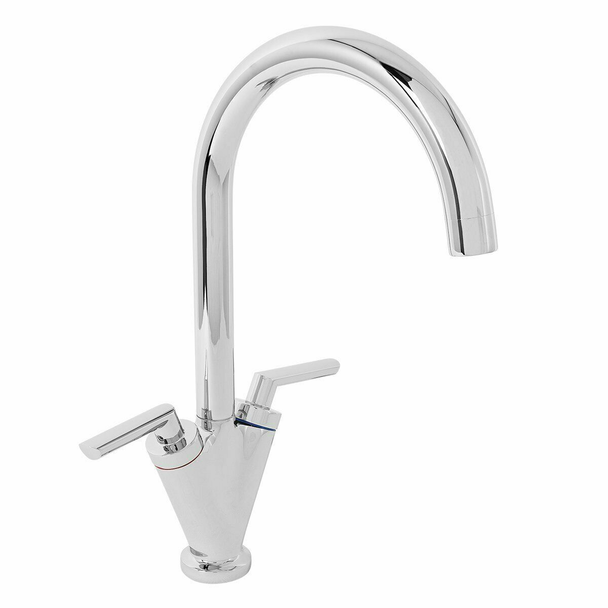 Don Matt Black Kitchen Sink Mixer Tap Swivel Spout Dual Levers & Basket