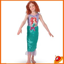 Costume Carnevale Ragazza Bambina Ariel Sirenetta Disney Tg 3-8 anni