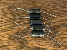 5 New Supertech 220 uf 100v Axial Capacitors Guitar Tube Amp & Stereo Caps (Qty