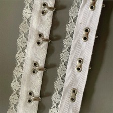 2 Yards Hook and Eye Tape Trim Cotton Twill Ribbon for Corset Bra Sewing