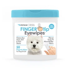 Petkin Fingertip Eye Wipes for Dogs and Cats, 50 Finger Wipes