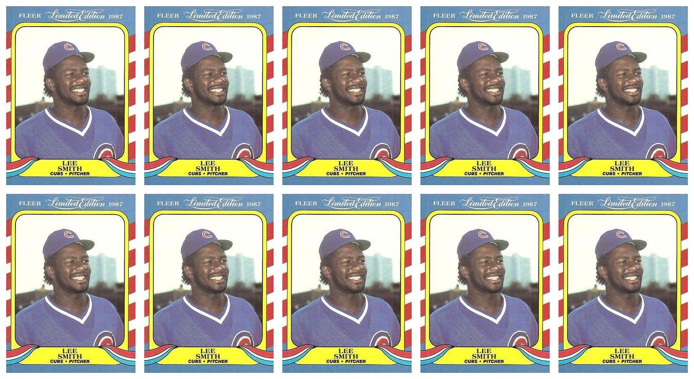 (10) 1987 Fleer Limited Edition Baseball #39 Lee Smith Lot Chicago Cubs