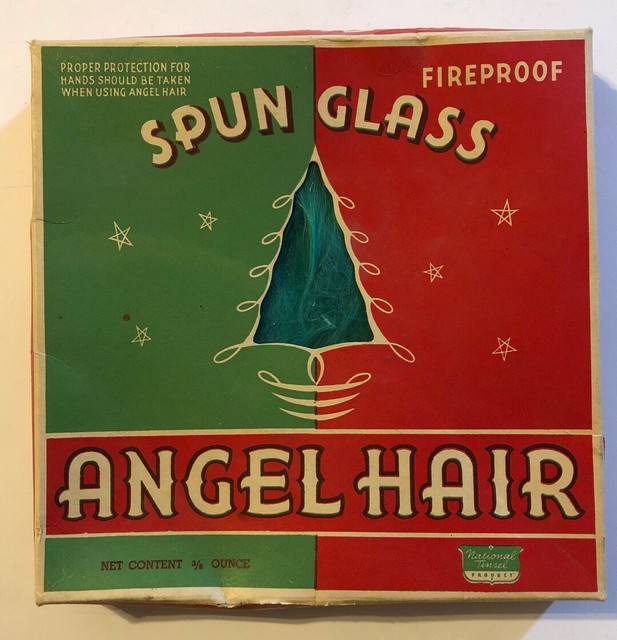 RARE Vintage Spun Glass Angel Hair Christmas Decoration Turquoise