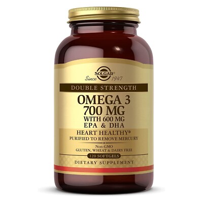 Omega-3, Double Strength, 700 mg, 120 Softgels EXP 9/22 FREE SHIPPING