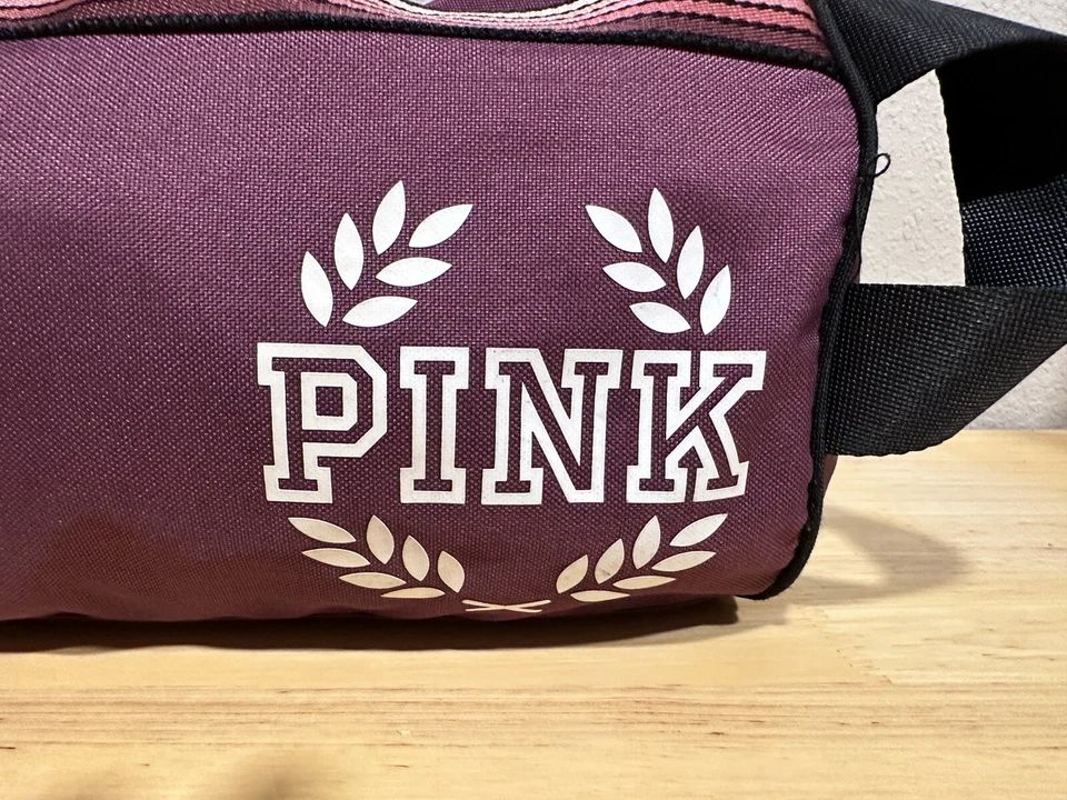Victorias Secret Pink Retro Double Strap ORCHID Duffel Gym Tote Bag RARE. - Image 3 of 4