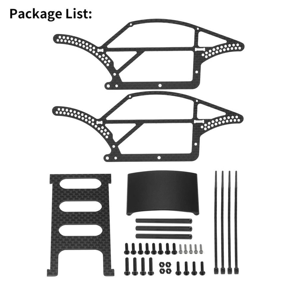 Carbon Fiber Chassis Frame Kit For 1/18 RC Crawler TRX4M Upgrade Accessories - Image 3 of 4