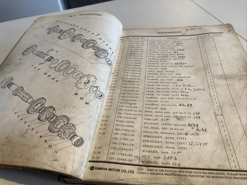 Yamaha 350 R5 Catálogo Piezas Repuesto Piezas List Moto 1970 Primera Edición - Imagen 3 de 4