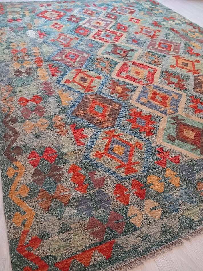 Rug 247x185cm LUXURY Afghan Kilim Tribal JOHN LEWIS HANDMADE Wool 8 x