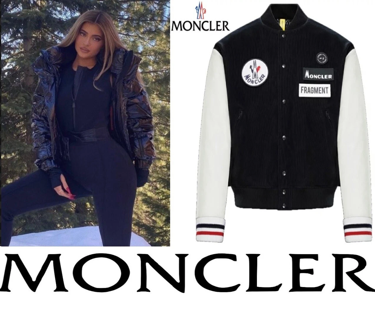 3K Moncler Fragment 2019 Genius Varsity Bomber Patch Giacca 1 2 4 6 Donna Uomo S