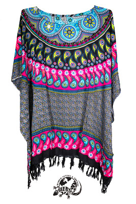 Kaftan Poncho Tunika Bluse Strandkleidung Einheitsgröße Viskose / PO 003 Pi