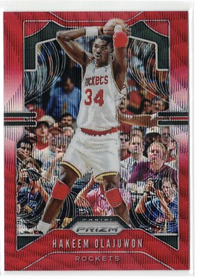 Hakeem Olajuwon 2019-20 Panini Prizm Ruby Wave #4 Houston Rockets