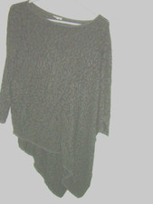 Black Grey Jumper 8 10 Phase Eight, batwing sleeve, asymmetric bottom, florals