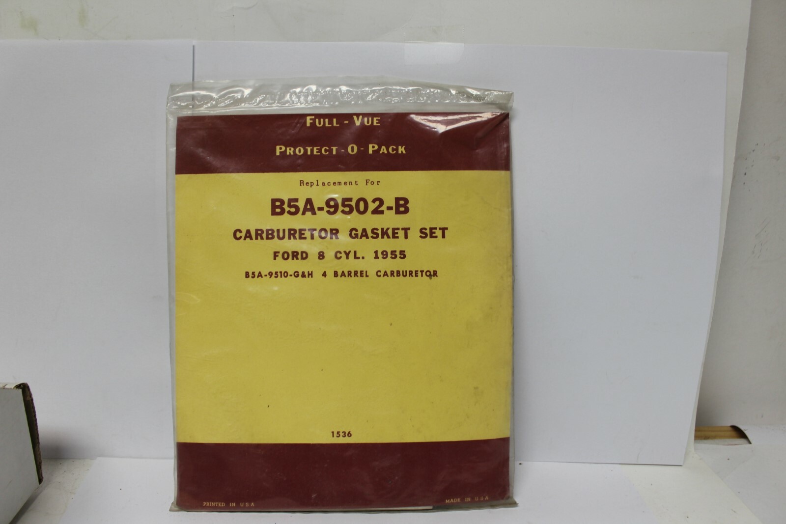 Full-Vue Carburetor Gasket Set Replacement for No. B5A-9502-B 1955 Ford 8cyl(637