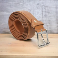 Leatherboss Genuine Leather Men Big and Tall Jeans Belt Size 46"- 64", Tan