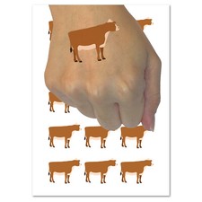 Solid Cow Farm Animal Temporary Tattoo Water Resistant Fake Body Art Set