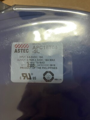 Advanced Energy Industries APC18T04-9L DC CONVERTER 0.75-3.6V 60W