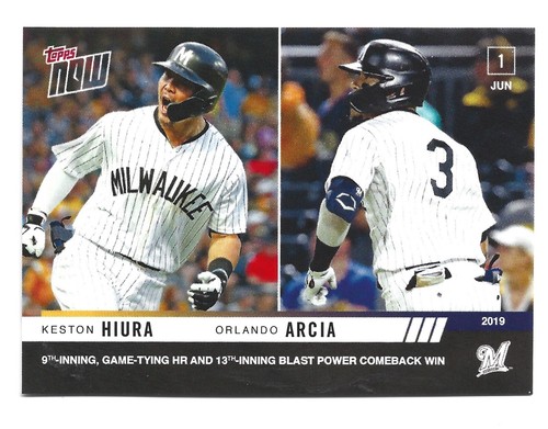 2019 Topps Now 315 Keston Hiura / Orlando Arcia