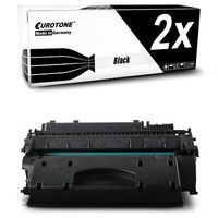 2X Eurotone Toner Ersetzt Hp CE255A 55A