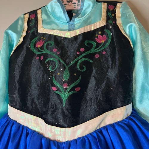 Disney Store Anna Frozen Classic Dress Full Length Long Sleeve Modest Girls 7/8 - Picture 4 of 8
