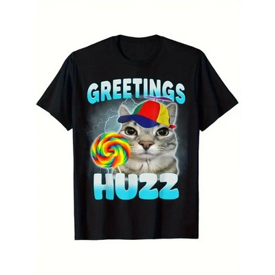 Find The Huzz At Hilarious Cat Meme Sarcastic T-Shirt