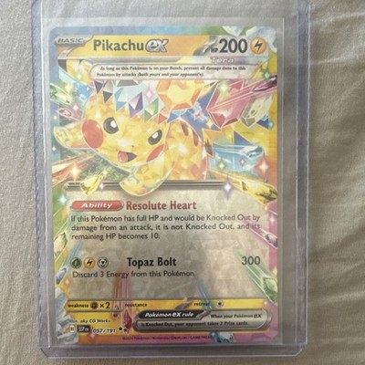 Pokémon TCG Pikachu ex EX Tera SSP 057/191 Basic Holo Electric 200 HP