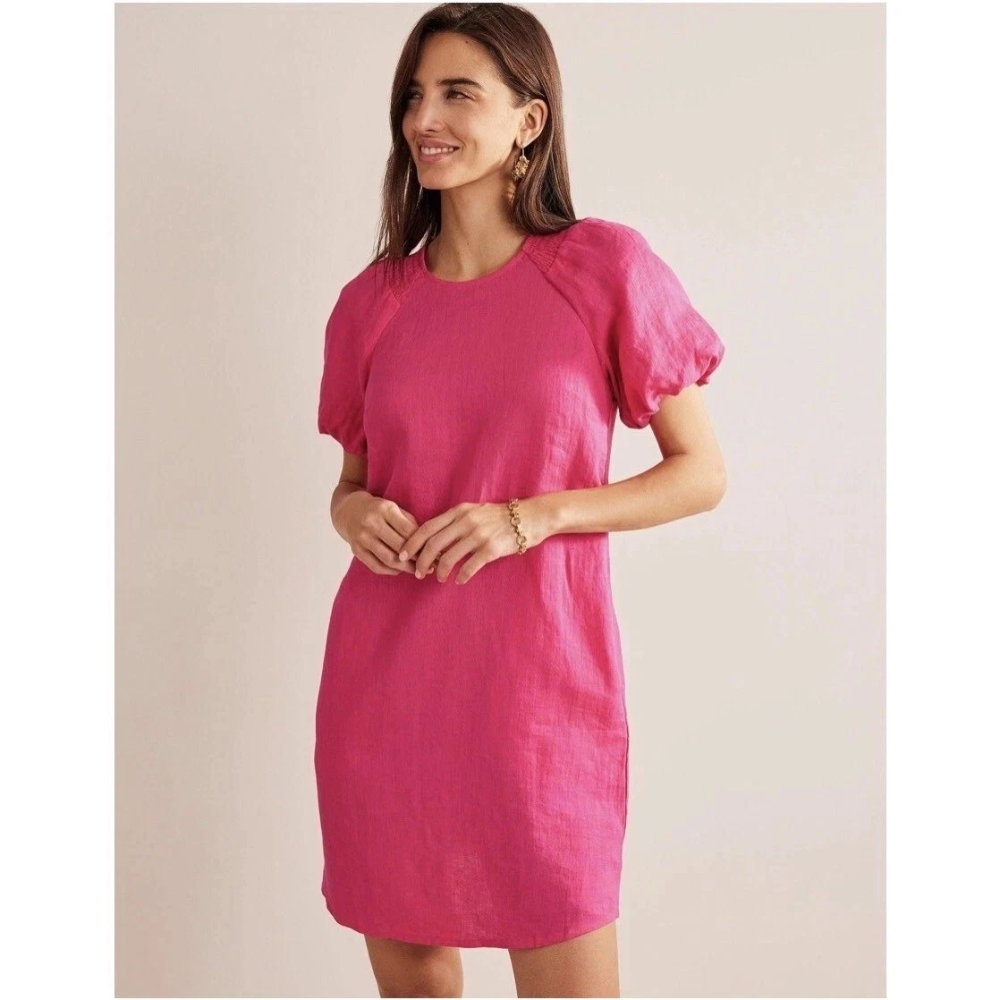 women linen shirt dress Copper Women's Linen blend Shirt Dress main image 0