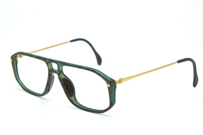 vintage eyeglasses ZEISS 2112 Green Old Money eyewear 1980s Rectangle glasses