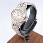 Seiko 11-7370 WGP Mechanical Wristwatch Silver Textured Bracelet Vintage Ladies