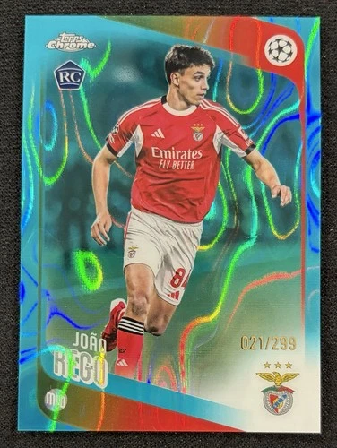 2025-26 Topps Chrome Joao Rego Rookie #168 Teal Lava Refractor /299 Benfica RC