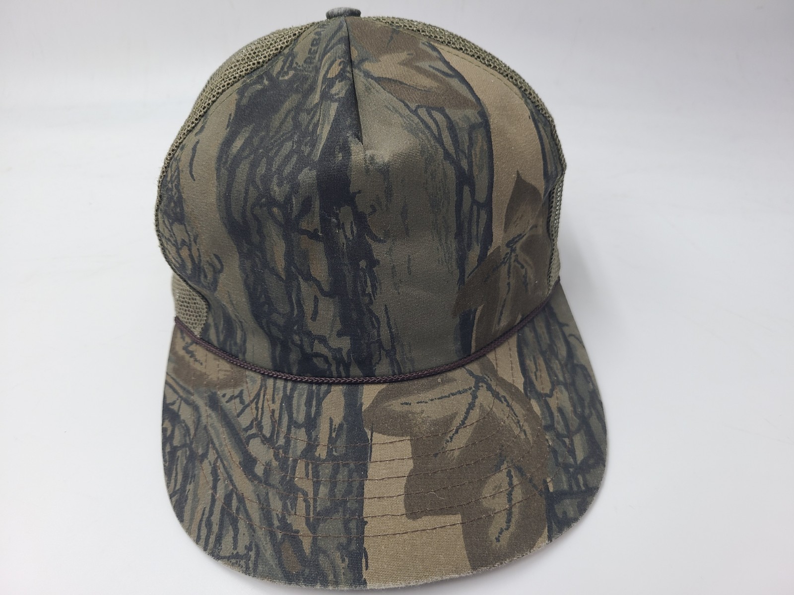Vintage Blank Plain Camo Mesh Trucker Snapback Hat Cap Hunt Fish Men Brown Green