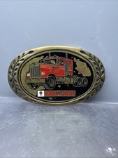 Kenworth Trucker Promo Belt Buckle Truck Semi Solid Brass Vtg Heritage Buckles