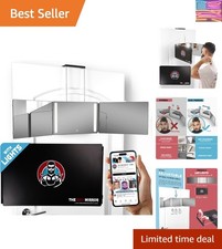 The 360 Mirror - 3 Way Mirror for Self Hair Cutting - Adjustable Trifold Barb...