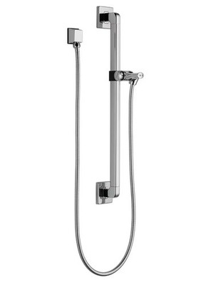 DELTA FAUCET 51500 Slide Bar -Includes 60'' - 82'' Stretchable Metal Hose, Chrome