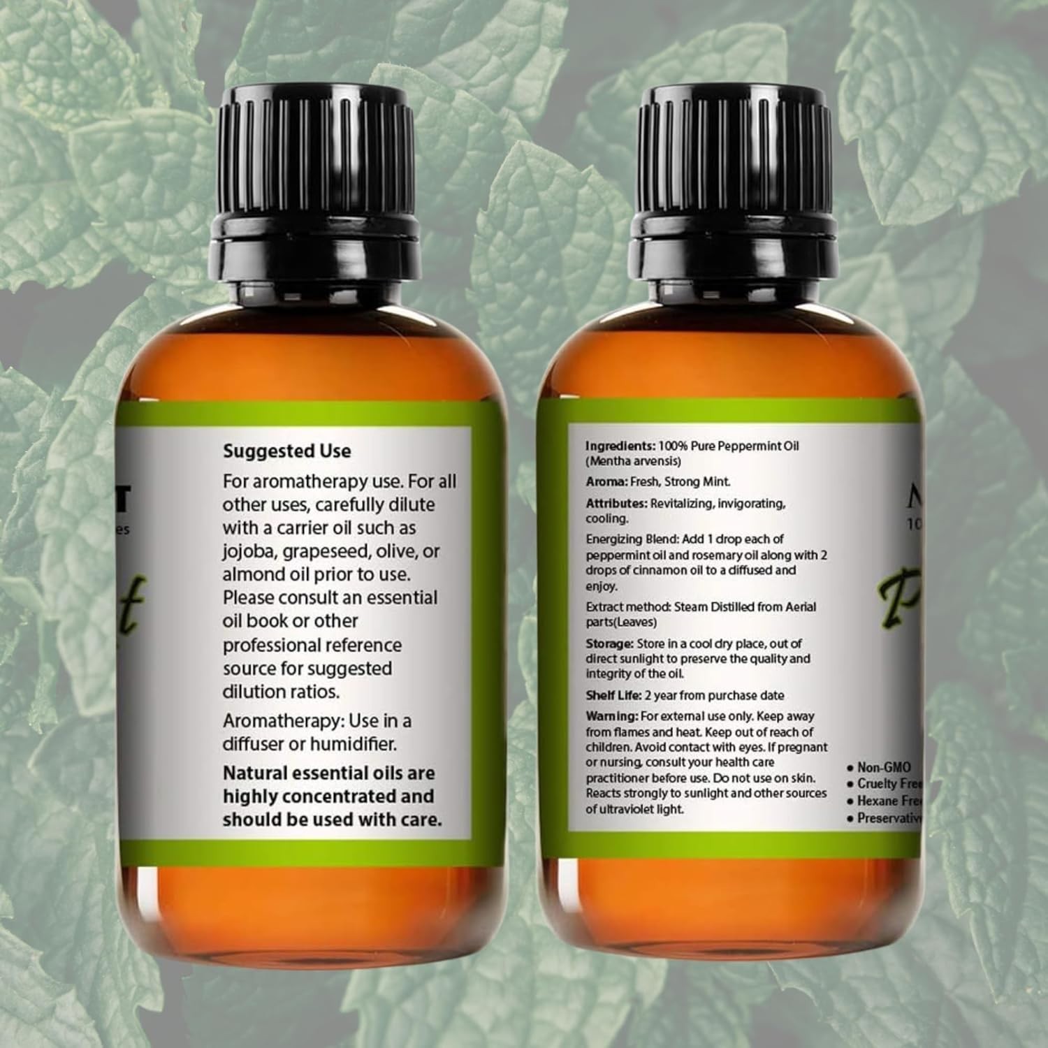Peppermint Essential Oil 100% Pure Virgin, Therapeutic Grade Peppermint Oil