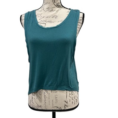 Beyond Yoga Tank Top Womens Small Teal Muscle High Low Yoga Athleisure Workout