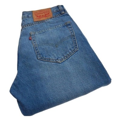 Levi 501 Straight Jeans Regular Blau Taille 32 Bein 32 W32 L32 Button Fly (Q7300)