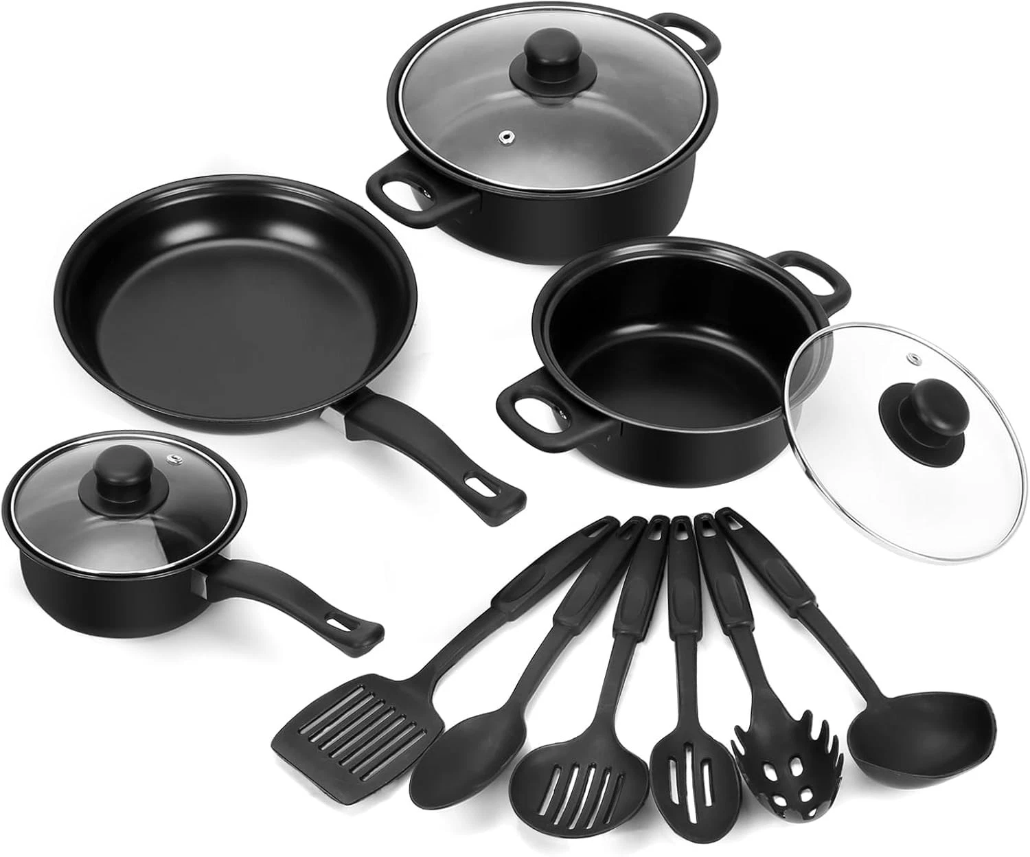 Pots and Pans Set Non Stick, 13 Piece Kitchen Cookware Set Detachable Handle