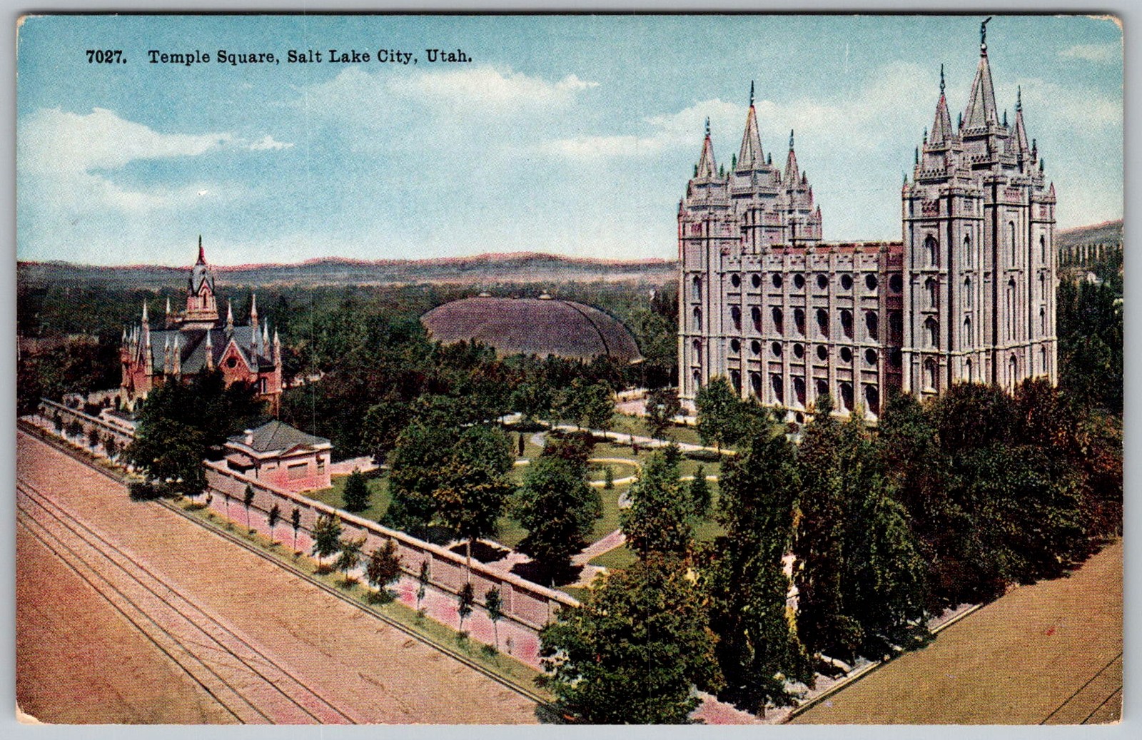 Antique Postcard Temple Square Tabernacle Salt Lake City, UT 1910s