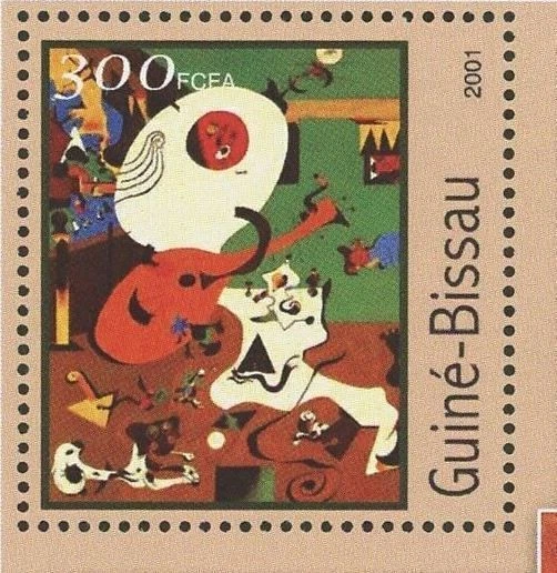 Hoja de recuerdo de pintura de pintor de arte famoso de Joan Miró como nueva Foto 2 de 4